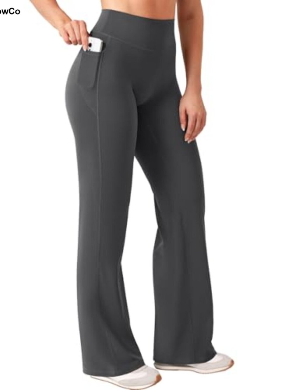 Straight Leg Workout Leggings with Pockets High Waist Yoga Pants